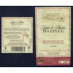 Lot 2 etiquettes grand vin de bordeaux 2006 julien & martin batiste bouteille n 08871