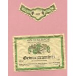 Lot 2 etiquettes vin d'alsace set of 2 wine labels rtulos vinho gewurztraminer 2008 ammerschwihr france ...