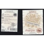 Lot de 2 etiquettes vin wine vinho alsace pinot gris vendanges tardives