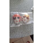 Lot de 2 mini masque v�nitien porcelaine orange et jaune