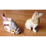 Lot de 2 petits animaux sculpt�s en pierre de st�atite naturelle