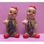 Lot de 2: statuette figurine clown a cravate