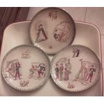 Lot de 3 assiettes a dessert ancienne  terre de fer  ( choisy le roi)