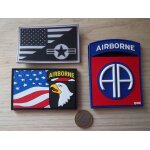 Lot 3 ecussons u. s airborne 101 et 82 eme insignes pvc drapeau
