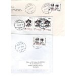 Lot de 3 enveloppes timbrees de roumanie
