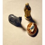 Lot de 3 feves creche  ane - petit jesus - roi mage