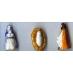 Lot de 3 fves crche, santons : maria, joseph et jsus. nordia, 1998