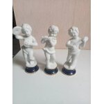 Lot de 3 statuettes en biscuit porcelaine de limoges hauteur 14 cm