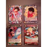 Lot de 4 cartes dragon ball super goku, goten, pan, gohan