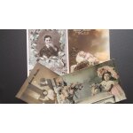 Lot de 4 cartes postales anciennes de voeux : bonne ftes, bonne anne