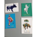 Lot de 4 cartes postales : cow parade, manifestation d' art de la rue, toulouse 2012 ( n'ont pas circul� ...