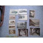 Lot de 4 cpa du chateau de chillon + 4 petites photos anciennes sur carton epais + 3 photos sur papier ...