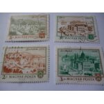 Lot de 4 timbres hongrie:buda et pest 1872; budapest 1972.