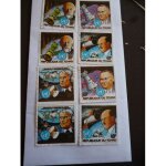 Lot de 4 timbres tchad :exploitation des ressources de l'espace. :soyouz, navette , t�l�scope, navette ...