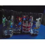 Lot de 4 verres coca - cola 25 cl fond epais avec personages bd
