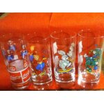 Lot de 4 verres coca - cola 25cl avec personnages de bd