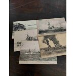 Lot de 5 cartes postales anciennes, 2 non ecrites 1905 / 1915 : bateaux, cuirass�s : le diderot, le magenta, ...