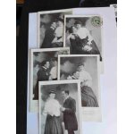 Lot de 5 cartes postales anciennes, ecrites : couple commun aux 5 cp, n 1 a 6 sf 4, messages d'amour