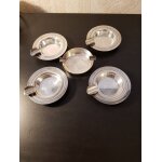 Lot de 5 cendriers en m�tal blanc anciens.