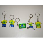 Lot de 5 porte - cl football : drapeau et maillot brsil