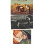 Lot de 6 cartes postales anciennes, thme : peinture (classiques, fruits - nature morte - . . . )