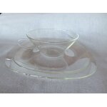 Lot de 6 tasse a th + soucoupes + petites assiettes schott mainz jenaer verre wagenfeld lffelhardt ...