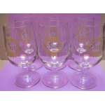 Lot de 6: verre bock chope a bire a pied   saaz depuis 1919   - verre translucide - 25 cl / 0, 25 l
