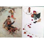 Lot 7 cartes de voeux allemagne, enfants, chiens et divers ann�es 80 unicef syczkow