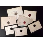 Lot de 7 enveloppes timbr�es avec cachet de cire (1908 - 1959)