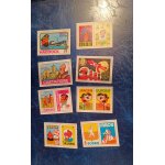 Lot anciens faux timbres tintin - haddock - tchang - tournesol , milou , les dupont. . . .