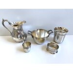 Lot argenterie ancienne m�tal & laiton argent� vintage poin�ons art d�co france