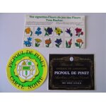 Lot autocollants : vin et fleurs