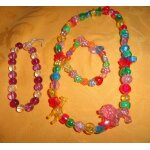 Lot de bijoux pour enfants faits maison : 1 collier elastique + 2 bracelets elastiques - tr�s color�s ...