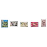 Lot de cinq plaques de stickers avec des images de chiens et chiots labradors toutes diff�rentes et de ...