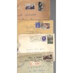 Lot de quatre enveloppes anciennes avec timbres de france grand format