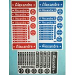 Lot stickers pr�nom �alexandre�