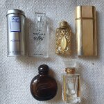 Lot6 de flacons de parfums vides dont number one