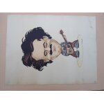 Louis chedid dessin original de duveaux sign� et num�rot� pour l'album  t'as beau pas etre beau  500 ...