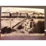 Lyon. pont lafayette enneige et coteau de fourviere