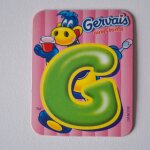 Magnet gervais danone ancienne série grosses lettres en couleur lettre g Magnet gervais danone ancienne série grosses lettres en couleur lettre g