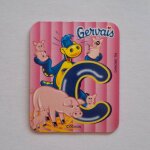 Magnet gervais danone lettre c cochon animaux ancienne s�rie lettre alphabet