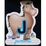 Magnet gervais lettre j jument Magnet gervais lettre j jument