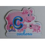 Magnet lettre c (cochons), petit gervais. Magnet lettre c (cochons), petit gervais.