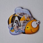 Magnet s�rie animaux pochoir danone gervais alphabet lettre a abeille