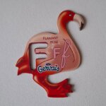 Magnet s�rie animaux pochoir danone gervais alphabet lettre f flamant rose