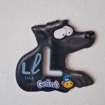 Magnet s�rie animaux pochoir danone gervais alphabet lettre l loup