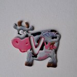 Magnet s�rie animaux pochoir danone gervais alphabet lettre v vache
