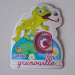 Magnet série la ferme pochoir danone gervais alphabet lettre g grenouille Magnet série la ferme pochoir danone gervais alphabet lettre g grenouille