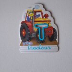 Magnet s�rie la ferme pochoir danone gervais alphabet lettre t tracteur