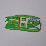 Magnet s�rie fruit l�gume pochoir danone gervais alphabet lettre h haricot vert